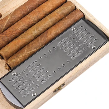 Naujas 1pcs Metalo Aukso, Sidabro Stačiakampio Tabako, Cigarų Humidoras Drėkintuvas vidutinio mediniai cigarų dėžutė Rūkymo Reikmenys c8187