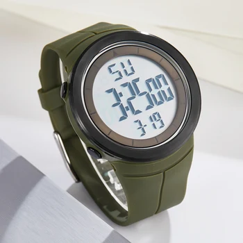 Naujas 2019 OHSEN Prekės ženklo Mados LCD Skaitmeninis Mens Laikrodis 50M atsparumas Vandeniui Sporto Žalia Karinės Vertus vyrų Laikrodžiai relogio masculino