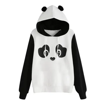 Naujas Aukščiausios Kokybės, Mados Moteriški Panda Hoodie Marškinėlius Su Gobtuvu Megztinis Megztinis Viršūnes Palaidinė Moterų Palaidinė Blusa Feminina