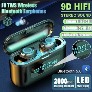 Naujas F9 Belaidės Ausinės Bluetooth 5.0 Vandeniui 