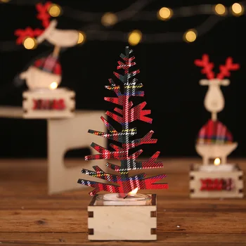 Naujas Kalėdų papuošalų, medinių aplikacijos žvakidė kūrybos briedžių, stiklo, žvakių papuošalų vaikų dovana Kalėdų Papuošalai