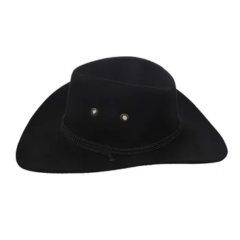 Naujas Kaubojus Bžūp Suede Išvaizdą Laukinių Vakarų Išgalvotas Cowgirl Unisex Black Hat