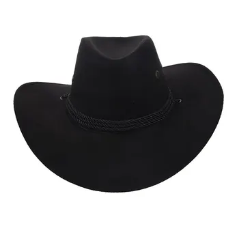 Naujas Kaubojus Bžūp Suede Išvaizdą Laukinių Vakarų Išgalvotas Cowgirl Unisex Black Hat
