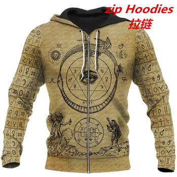Naujas Mados Mens hoodies Senovės Alchemija Spausdinami 3D Hoodie Palaidinukė Harajuku Streetwear Unisex Hoodies viršūnės