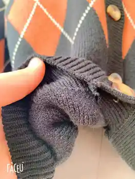 Naujas Negabaritinių moteriški Megztiniai Rudens-Žiemos mados Derliaus Pledas V-Kaklo, susagstomi megztiniai Vieną Krūtinėmis Sluoksniuotos Rankovėmis Laisvas Megztinis