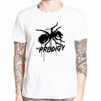 Naujas Prodigy Geltona Logotipo Punk Roko Grupė VYRIŠKI Marškinėliai Baltos Apvalios Kaklo Marškinėliai, vaikiški marškinėliai