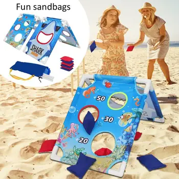 Naujas Sandbag valdybos nustatyti Sporto Žaislo Mėtymo Žaidimą Su Tėvais smėlio maišais Nešiojamų Įrėminti Cornhole Sandbag Žaidimas Vaikams, Sporto Žaislas