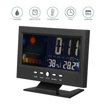 Naujas Skaitmeninis Led Laikrodis-Žadintuvas Atidėti Kalendorius Termometras, Oro Spalvotas Ekranas