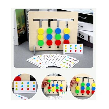 Naujas Stilius Keturių spalvų/vaisių Atitikimo Žaidimas Montessori Mediniai Žaislai Logika dvipusis vaikų Švietimo Žaislai, Dovanos