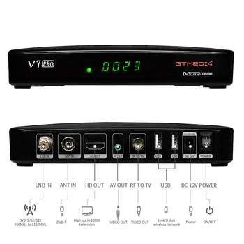 Naujas TV digital dekoderis dvb-S2X+dvb-T2 GTMEDIA V7 pro Combo palydovine antžeminis imtuvas H. 265 Portugalija-Italija Tivusat deco