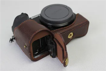 Naujas natūralios Odos Fotoaparato krepšys Krepšys Sony ILCE 6500 A6500 Kameros Pusę Maišo Apačioje Atveju Su Atvira baterija Dizainas