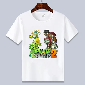 Naujas stilius Augalai VS Zombies marškinėliai berniukams ir mergaitėms 4 6 8 10 12 14T