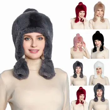 Naujas Žiemos Moterys Vyrai Aviatorius Trapper Bombonešis Skrybėlę Earflap Žiemos Rusų Kareivis Šilta Kailio Slidinėjimo Kepurė Mens