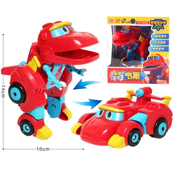 Naujausias Didelis Gogo Dino ABS Deformacijos Automobilis/Lėktuvas Su Garso Veiksmų Skaičiai REX/PING/TOMO Transformacijos Dinozaurų žaislai Vaikams