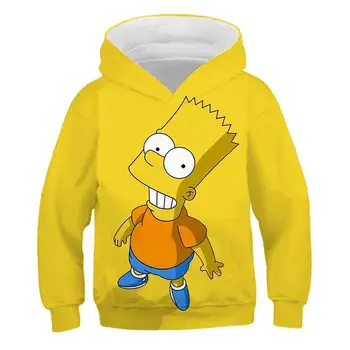 Naujausias Simpson Vaikai Rudenį ir žiemą, hoodies mados berniukas, mergaitė hoodie puloveris Vaikas kostiumas poliesteris hoodies Palaidinukė 4-14T