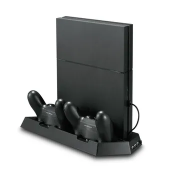 Naujausias Vertikalus Stovas Aušinimo Ventiliatorius Įkroviklio PS4 Slim & PS4 Konsolės Dual Įkrovimo Stotis Playstation 4 Valdikliai