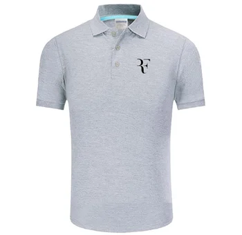Nauji Polo Marškinėliai, RF roger federer logotipas Medvilnės Polo marškinėliai trumpomis Rankovėmis Didelis Kiekis polo marškinėliai F7