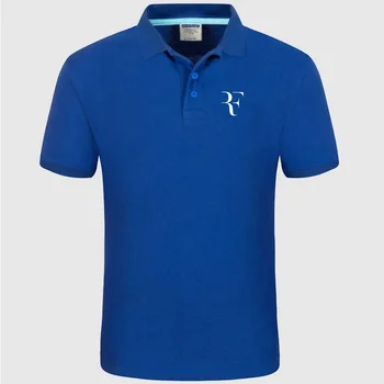 Nauji Polo Marškinėliai, RF roger federer logotipas Medvilnės Polo marškinėliai trumpomis Rankovėmis Didelis Kiekis polo marškinėliai R
