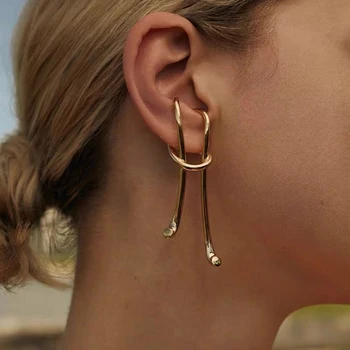 Naujo dizaino moterų įrašą auskarai ilgai mazgas auskarai auksas, sidabras 2colors bižuterijos žavinga auskarai
