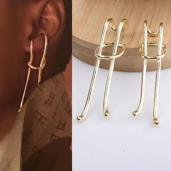 Naujo dizaino moterų įrašą auskarai ilgai mazgas auskarai auksas, sidabras 2colors bižuterijos žavinga auskarai