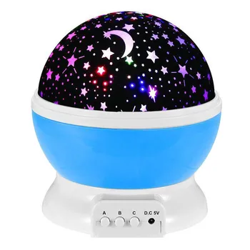 Naujovė LED Sukasi Star Projektorius, Apšvietimo Mėnulio, Žvaigždėtas Dangus Vaikų Kūdikiui Naktį Miegoti Šviesos Baterijos Pagalbos Projekcija Lempos