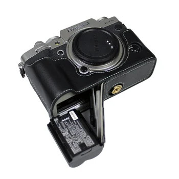 Nekilnojamojo Originali Odinis dėklas Fotoaparato krepšys Fuji Fujifilm XT4 X-T4 Pusę Kūno apačioje dangtelį apvalkalas Su Baterija Atidarymas