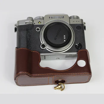 Nekilnojamojo Originali Odinis dėklas Fotoaparato krepšys Fuji Fujifilm XT4 X-T4 Pusę Kūno apačioje dangtelį apvalkalas Su Baterija Atidarymas