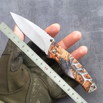 Nemokamas pristatymas 3D elnias sulankstomas Peilis aukšto kietumo aštriais Ašmenimis Taktinis medžioklės Sulankstomos, Lauko Kempingas Išgyvenimo EDC peilis
