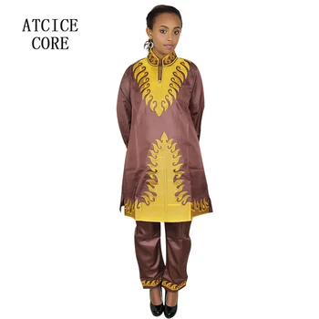 Nemokamas pristatymas naujos afrikos heidi bazin siuvinėjimo dizaino suknelės, kelnės viršuje su afrikos drabužius DP115#