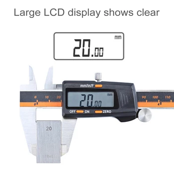 Nerūdijančio Plieno Skaitmeninis Ekranas Suportas 150mm Frakcija LCD Vernier Automatiškai Konvertuoja Matavimo Cm Milimetrų Suportas
