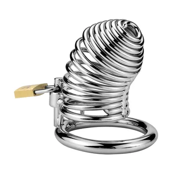 Nerūdijančio Plieno Varpos Žiedo Spiralės Metalo Gaidys Užraktas Narve Vyras Vyrų Skaistybės Prietaiso Suaugusiųjų Gėjų Sekso Žaislai SM Produktus