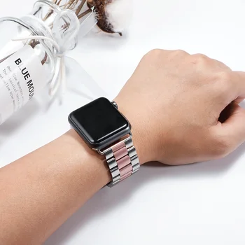 Nerūdijančio Plieno dirželis apple watch band 44mm 40mm 42mm 38mm Metalo Apyrankė smartwatch diržo correa iwatch serijos 6 se 5 4 3