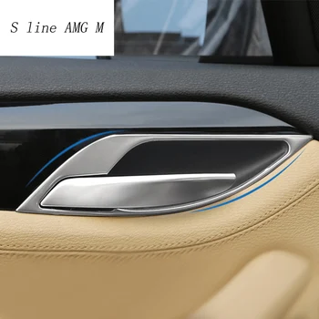 Nerūdijančio plieno Automobilio stiliaus Interjeras Durų Rankena Padengti Apdaila Durų Dubenį Lipdukai dekoracija BMW E84 X1 auto priedai