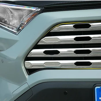 Nerūdijančio plieno Priekinės Grotelės Bamperio Apdailos Juostelės, Skirtos Toyota RAV4 2019 2020 Automobilių Stilius Rėmo Apdaila