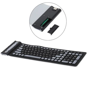 Nešiojamas USB Silikono Klaviatūra Nešiojamas KOMPIUTERIS Lankstus, atsparus Vandeniui, Sulankstomas Klaviatūra, Belaidžio Soft Keys Mini Padengti Sąsiuvinis