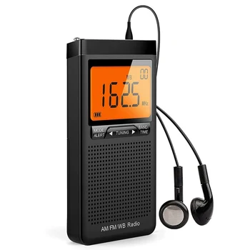 Nešiojamų Auto-Paiešką Baterija Pagalbos Kišenėje NOAA AM FM Oras Radijo Kompaktiškas