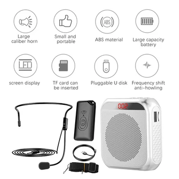 Nešiojamų Balso Stiprintuvo Portable Garso Sistema su Laidinis Mikrofonas Mikrofonas Garsiakalbis Garsiakalbis FM Radijo Mokytojų Rengimo