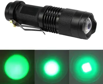 Nešiojamų LED Žibintuvėlis Žalia/Mėlyna/Raudona Šviesa Žibintuvėlis Mini Žibintuvėlis Q5 LED Vertus Šviesos Kempingas Žibintuvėlis Medžioklės Fakelas
