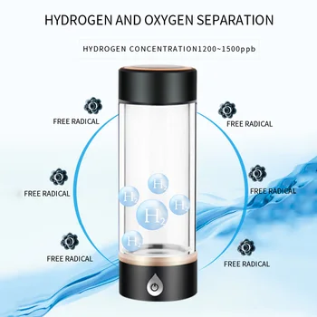 Nešiojamų Vandenilio Generatorius, Vandens Filtras SPE/PEM Gryno H2 Elektrolizės Vandenilio Puodelio Vandens Jonizatoriaus Maker Gėrimo Butelis 420ML