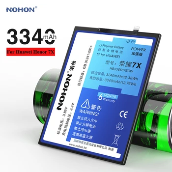Nohon Baterija Huawei Honor 7X HB356687ECW 3240-3340 mAh Didelės Talpos Li-Polimero Bateria Už Huawei Honor 7X Honor7X Baterija