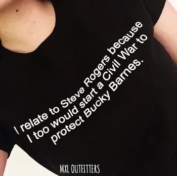 OKOUFEN aš susijusios su Steve Rogers Apsaugoti Bucky Barnes marškinėlius unisex mados atsitiktinis tee laiškas spausdinti kietas juokinga trumpomis rankovėmis viršūnes