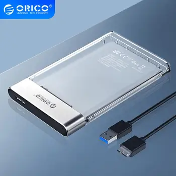ORICO 2.5 colių Skaidrus Kietojo Disko Dėžutė 5Gbps SATA į USB 3.0 Kietojo Disko Atveju Įrankį Nemokamai Talpyklos Paramos 4TB už 7-9.5 mm HDD
