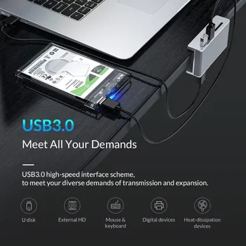 ORICO Aliuminio 4 Prievadai USB 3.0 Įrašo tipo STEBULĖS Su SD Card Reader For Desktop Laptop Įrašą Diapazonas 10-32mm Su 150cm Data Kabelis