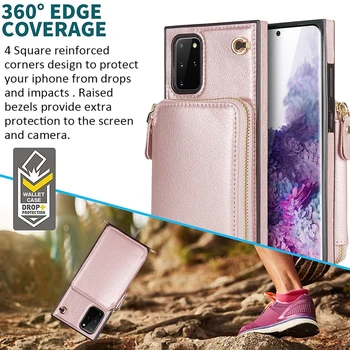 Odinis Telefono Krepšys, Piniginė Mažas Kryžius Body Bag Atveju, Samsung Galaxy S9 S10 S20 5G, su Ilgu Dirželiu Piniginės Kortelės Turėtojas Maišelis 