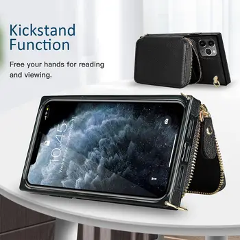 Odos Kryžiaus Kūno Telefono Krepšys Case for Iphone 12 Mini Pro 11 Max X Xs Xr 8 7 Plius 6 6s SE 2020 m su Ilgio Dirželis, Piniginė Kortelės Turėtojas
