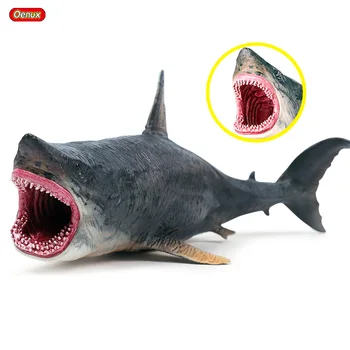 Oenux Jūros Gyvybės Jūrų Gyvūnai Bangininis Ryklys Megalodon Modelis Veiksmų Skaičius, PVC Vandenyno Gyvūnų Mokymosi Žaislas Vaikui Dovana