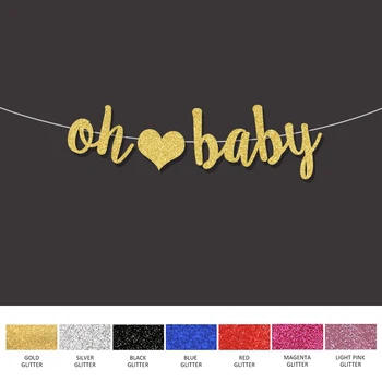 Oh baby reklama berniukas mergaitė lyčių atskleisti dekoracijos fone 1st gimtadieniu kūdikio dušas šalis dekoras aukso blizgučiai ženklai