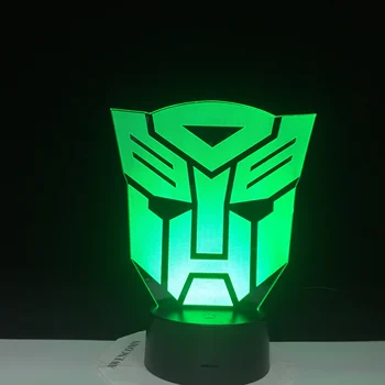 Optimus Prime Charakterio Berniukas Dovanų Transformatoriai 3D LED Iliuzija Stalas Stalo RGB Naktį Spalvinga Šviesos Lempos Vaikų Berniukų Gimtadienio Dovana