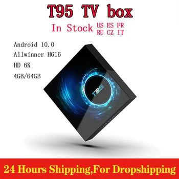 Originali T95 Smart Android TV Box 4G 64GB Allwinner H616 Quad Core 1080P H. 265 6K TV Box 