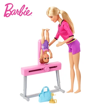 Originalias Barbie lėlės, gimnastikos treneris rinkinys dovanų dėžutėje mergaičių žaisti kiekvieną princesė pakeisti žaislas FXP39